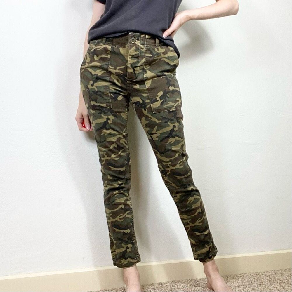 NLST Army Green Camo Utility Style Mid Rise Skinny Jeans Size 26